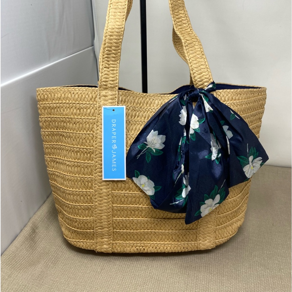 DRAPER JAMES NATURAL STRAW BAG